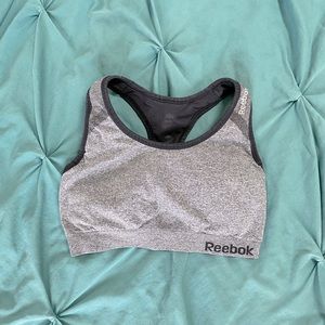 Gray and Black Reebok Sports Bra